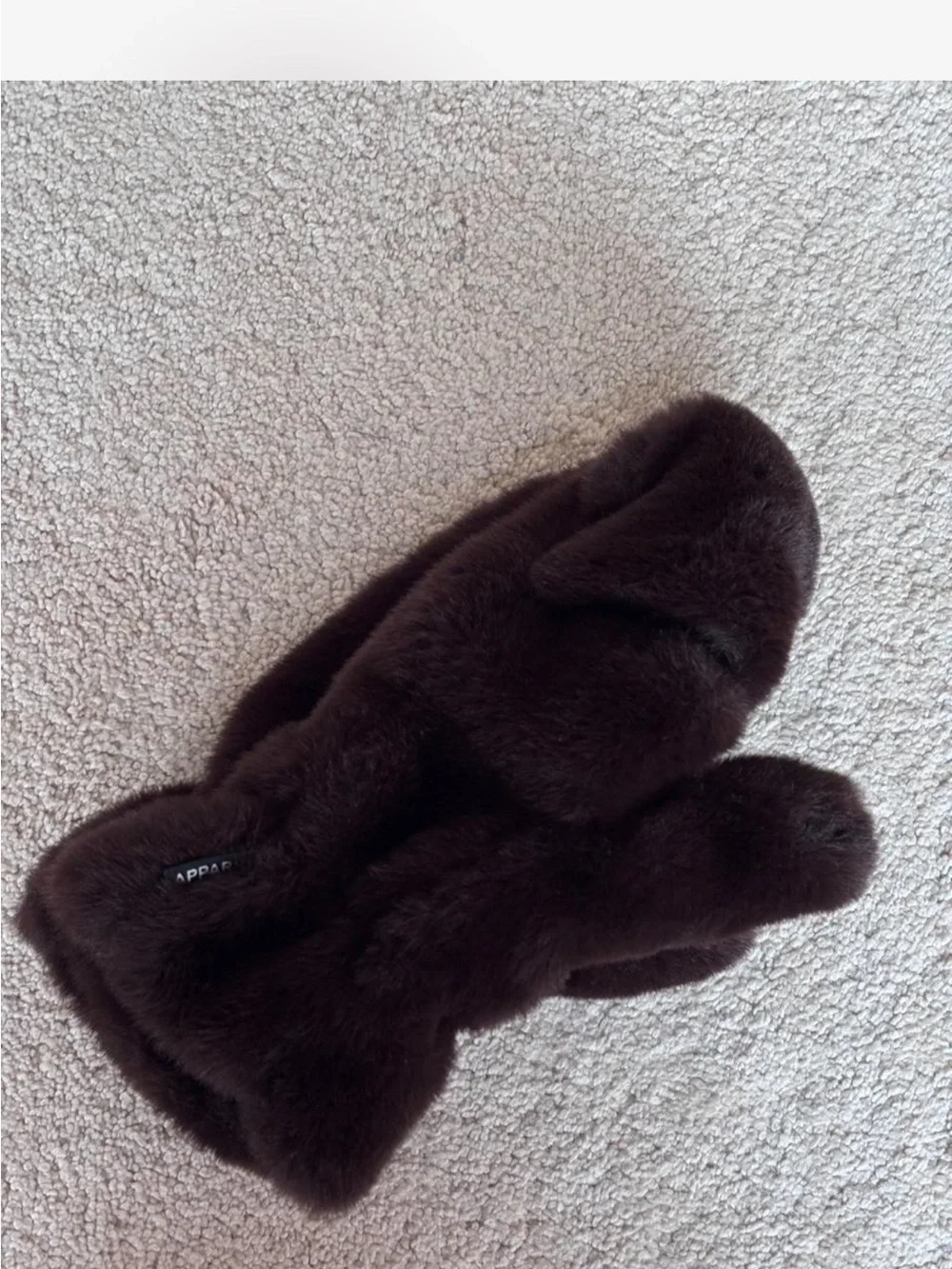 Apparis Dark Brown Faux Fur Mittens